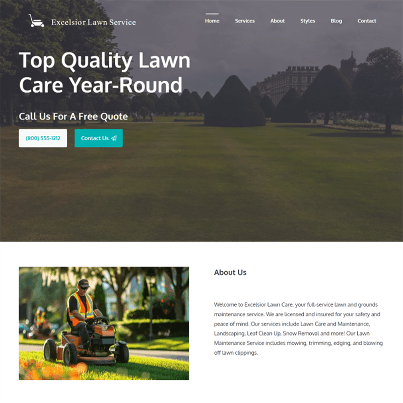 Excelsior Lawn Service Sample Site